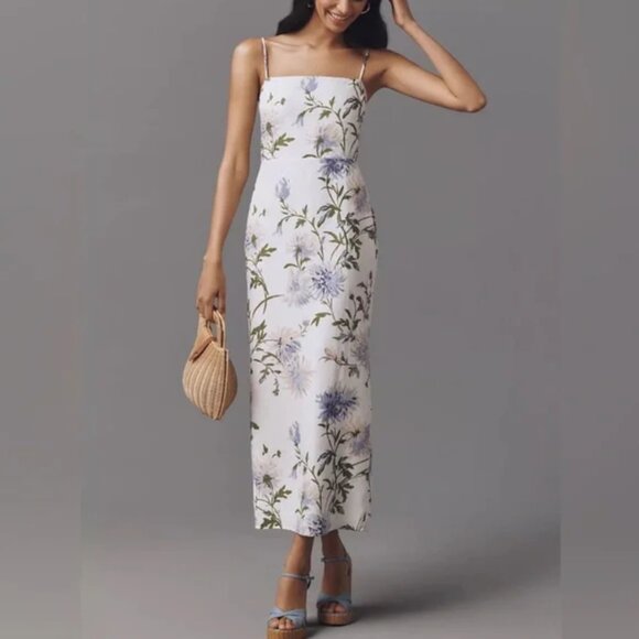 Reformation Frankie Linen Dress - Serenity - Picture 1 of 14